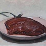 Fleisch auf einem Teller, Öl auf Leinwand,  ca. 40 x 50 cm, 2022